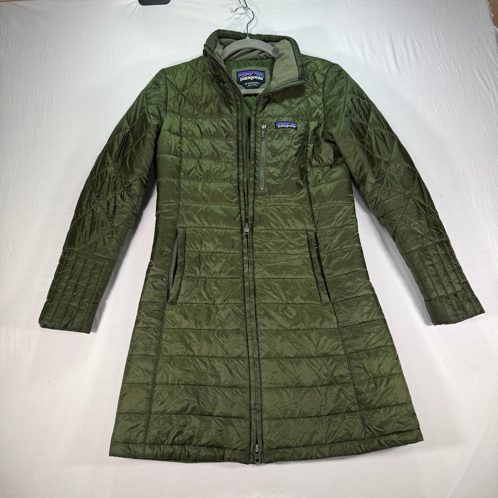 Patagonia Nano Puff Parka Women's Size‎ XS Green Quilted Insulated Full Zip Coat